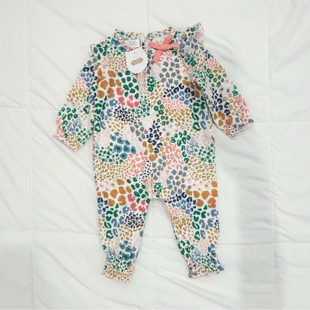 Mud Pie Colorful Leopard Kids Footie
